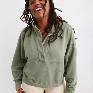 Aerie Quarter Button Sweatshirt